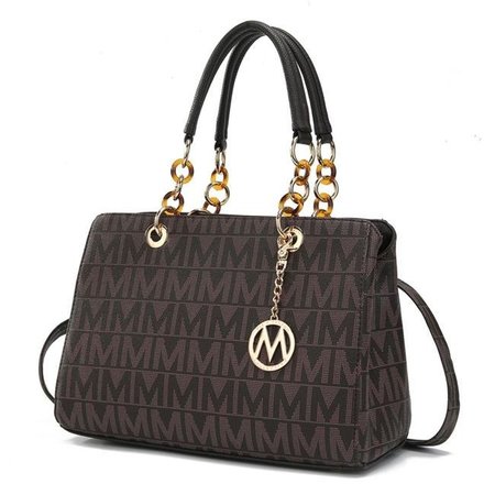 MKF COLLECTION BY MIA K MKF Collection by Mia K MKF-SKC-BM3378CH Sirna M Signature Tote Bag; Chocolate MKF-SKC-BM3378CH